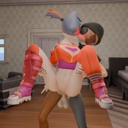 anthro beanie beanie_hat bluerender3d calico_cat cate_meowdy_(fortnite) closed_eyes clothing duo duo_focus fortnite fortnite:_battle_royale furry furry_female furry_only futa_on_female futanari kissing malakisuglypotato_(artlist) meow_skulls_(fortnite) ponytail shirt shoes socks willsmiththeslappers