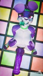 1futa 3d animal_genitalia anthro cock_ring condom futa_only futanari highres horsecock huge_balls huge_cock kangaroo nail_(screwingwithsfm) original_character purple_body purple_hair screwingwithsfm tomboy