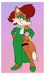 blue_eyes clothed foxy_reynard furry mature_female mobian mobian_(species) mobian_fox red_hair sexy sonic_(series) sonic_the_hedgehog_(archie) sonic_the_hedgehog_(comics) sonic_the_hedgehog_(series) sonicguru standing tail