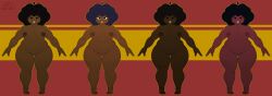afro alternate_character bbpanzu big_breasts big_jersey carol_(bbpanzu) chubby chubby_belly chubby_female dark_hair dark_nipples dark_skin dark_skinned_female diivox dj0ji128 friday_night_funkin friday_night_funkin_mod front_view full_body fully_nude large_breasts lipstick model_sheet modeling nude nude_female pussy pussy_peek rechitv reference_sheet smiling_at_viewer thick_thighs thighs