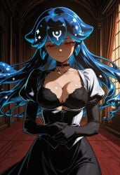 1girls ai_generated bao bao_(vtuber) bao_the_whale blue_hair civitai cleavage female female_focus female_only hylian_r34 indie_virtual_youtuber indie_vtuber liquid_hair long_hair red_eyes tagme virtual_youtuber vtuber