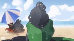 2d 2d_animation animated anthro beach black_penis crocodilian foreskin gay gif green_skin masturbating masturbation penis precum precum_drip scalie scalie_male tortuga_(zonkpunch) unfinished zonkpunch