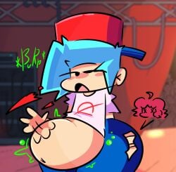 1boy 1boys 1girls ass belly big_ass big_belly big_butt blue_hair boyfriend_(friday_night_funkin) burping butt digestion fat_ass fat_butt female female_prey friday_night_funkin girlfriend_(friday_night_funkin) hat huge_ass huge_butt male male_pred mrshira1 ripped_clothing ripped_pants solo_focus thick_ass thick_butt vore weight_gain
