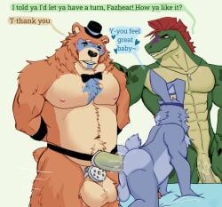2026 after_sex alligator alligatorid anal anal_sex anthro anthro_focus anthro_on_anthro anthro_only anthrofied balls bear chastity_cage chastity_cage_only cuck cuckold cuckolding dialogue dian digital_drawing_(artwork) digital_media_(artwork) dildo dildo_in_ass dildo_penetration five_nights_at_freddy's five_nights_at_freddy's:_security_breach gatorbearbun gay glamrock_bonnie_(fnaf) glamrock_freddy_(fnaf) lagomorph leporid male male/male/male male_anthro male_focus male_only male_penetrated mammal mammal_humanoid montgomery_gator_(fnaf) ntr rabbit reptile scottgames sex sex_toy sex_toy_in_ass sex_toy_penetration size_difference steel_wool_studios testicles ursid ursid_humanoid