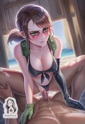 1boy 1girls 2d ai_generated ass big_ass big_breasts breasts cock_in_vagina dark-skinned_male ebony_in_ivory erection female female_focus full_body interracial large_penis penis penis_in_pussy penis_in_vagina qos qos_tattoo queen_of_spades quiet sex smile straight sweat tattoo thick thick_thighs uncensored vaginal_penetration vaginal_sex
