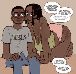 1boy 1boy1girl 1girls ass big_ass big_breasts breasts bulge cleavage dark-skinned_female dark-skinned_male dark_skin dialogue english_text erection feet female glasses incest large_ass large_breasts male male/female mature mature_female mature_woman milf mother mother_and_child mother_and_son not_enough_milk_(artist) original parent parent_and_child son tattoo text text_bubble