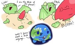 anthro big_penis bodily_fluids buried buried_in_sand claws cum cumshot dragon ejaculation european_mythology expansion feet genital_expansion genital_fluids genitals green_arms green_body green_feet handjob head_horn horn huge_cock hyper hyper_genitalia hyper_penis light_horn male male_only mythological_creature mythological_scalie mythology nomani_int32 penile penis penis_expansion pink_penis planet sand scalie sex smooth_horn speech_marker surprised tapering_penis vein veiny_penis waddling_head wasabi_(nomani_int32) western_dragon wing_claws wings wyvern