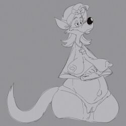 anthro belly big_belly big_breasts breasts canid canine canis cross cross_necklace female fingers fur genitals hair hi_res humanoid_hands jewelry jodero mammal mature_anthro mature_female necklace nipples nude nude_anthro nude_female solo tail vulva wolf