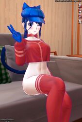 3d 3d_(artwork) anime cappie_(miside) darkbahamuth female legs miside stockings thighs