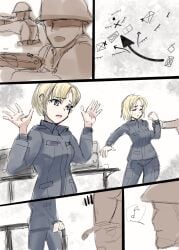 2girls blonde_hair captured censored comic defeated fat00x1 female_soldier imminent_rape imminent_sex original spoils_of_war tagme uniform