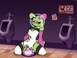 1girls alien animated anthro anthro_penetrated asix_(artist) bathroom caution_sign clothes erection female female_focus music portal_sex public_restroom sploot_(unknownspy) tagme torn_bottomwear torn_clothing until_they_like_it urinal vaginal_fluids vaginal_penetration video