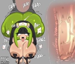 absurd_res afrosoricid anthro ass big_breasts big_butt black_pasties blue_eyes blush bodily_fluids breasts cross_pasties curvy_figure duo ear_piercing ear_ring eyelashes female female_focus fur genitals glistening glistening_body glistening_fur green_body green_fur grey_background habit half-closed_eyes heart_eyes heart_symbol hi_res huge_breasts huge_butt human idw_publishing looking_pleasured male male/female mammal mocha_draws motion_lines narrowed_eyes nun nun_outfit open_mouth outline pasties penis piercing plap ring_piercing sega sharp_teeth simple_background sonic_(series) sonic_the_hedgehog_(comics) sonic_the_hedgehog_(idw) sonic_the_hedgehog_(series) surge_the_tenrec sweat teeth tenrec thick_thighs tongue tongue_out vaginal_penetration voluptuous voluptuous_anthro voluptuous_female white_outline wide_hips x-ray_view