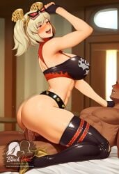 1boy 1girls 2d ai_generated ass big_ass big_breasts black_heat_studios breasts burnice_white cock_in_vagina dark-skinned_male erection female female_focus full_body interracial large_penis penis penis_in_pussy penis_in_vagina qos qos_tattoo queen_of_spades sex smile straight sweat tattoo thick thick_thighs uncensored vaginal_penetration vaginal_sex zenless_zone_zero