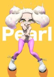 1girls breasts character_name inkling inkling_girl koharuno2 leotard looking_at_viewer pantyhose pearl_(splatoon) pearl_houzuki point_of_view ripped_pantyhose splatoon splatoon_(series) splatoon_2 splatoon_2:_octo_expansion splatoon_3 splatoon_3:_side_order tagme tentacle_hair topless