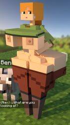 1animal 1girls 3d alex_(cyanu) alex_(minecraft) bimbo bimbofication female lriko3d minecraft public_nudity wolf_(minecraft)