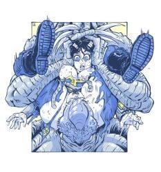 1girl1creature 1girls absurdly_large_cock deathclaw digital_media_(artwork) exposed_breasts exposed_nipples exposed_pussy eyes_wide_open fallout fallout_(series) female hand_over_head headlock large_breasts large_penis lucy_maclean monster monster_cock monsterfucker monsterfucking penetration ripped_clothing seepingooze shredded_clothes sketch vaginal_penetration vault_dweller vault_girl vault_suit