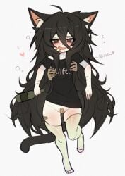 bandage bandage_on_nipples bandage_on_pussy bandages being_held bunny_bunkai cat_ears catgirl female female_only femcel flat_chest flat_chested fluffy_hair girl_failure girlfailure holding long_hair self_harm self_harm_scars tail thick_thighs thin_female thin_waist twitter