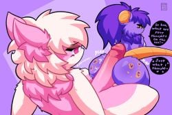 2025 anthro artist_logo ass big_butt big_penis breasts dialogue digital_drawing_(artwork) digital_media_(artwork) duo english_text eyebrows eyelashes felid feline female fur genitals hair heart_symbol hi_res hot_dogging humanoid_genitalia humanoid_penis inner_ear_fluff logo male male/female mammal mookkzhy mouse multicolored_body murid murine nude nude_female nude_male penis pink_body pink_ears pink_eyes plap purple_body purple_hair rear_view rodent sex simple_background speech_bubble tail text tuft two_tone_body white_body white_hair yellow_eyes yellow_tail