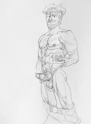 beard dilf gaucho_enjoyer gay hair hairy hairy_arms hairy_chest hairy_legs hairy_male male male_only mature mature_male moustache muscular muscular_male nude nude_male original original_character penis solo traditional_media_(artwork) yaoi