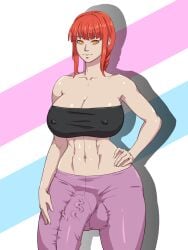 1futa balls big_areola big_balls big_breasts big_cock big_nipples big_penis big_testicles breasts censored chainsaw_man clothed clothing cock dick dickgirl erect_nipple erect_nipples erect_penis erection futa_only futanari intersex light-skinned_futa light-skinned_futanari long_hair long_penis makima_(chainsaw_man) nipples penis red_hair scrotum solo solo_futa testicles veiny_penis yellow_eyes