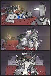 comic dancingshadow5 dilf dilf_bottom gunshow gunshow_(smg4_ship) hunk intimate large_pecs missonary mr._puzzles mr._wpnz muscular_bottom muscular_breasts muscular_male no_dialogue pectorals petals red_blanket supporting_partner twink_top valentine's_day wholesome wholesome_sex