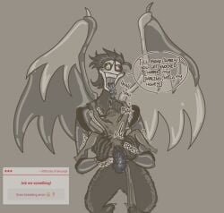 anon belly_bulge bird_humanoid breeding creature deltarune deltarune_chapter_2 drooling goo_cum holding_partner impregnation impregnation_attempt monsterfucking penis_in_pussy self_insert size_difference spamton_g_spamton spamton_neo spread_legs tentacle_cock tentacle_penetration tentacle_penis text text_bubble tongue_out wings y/n ych you