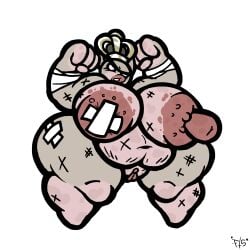 angry_expression better breasts_bigger_than_head filthyskull fixed_version huge_breasts lipstick mewgenics muscular_female overweight overweight_female patch queen_hippo_(mewgenics) stretch_marks tagme tagme_(character) thick_thighs