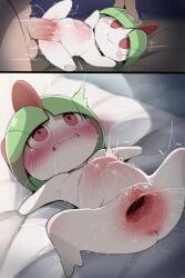 1boy 1girls blush breasts colored_skin cub dagasi doll female_ejaculation female_orgasm fleshlight fleshlight_position gaping_pussy green_hair green_skin hi_res human human_penetrating interspecies kirlia light-skinned_male multicolored_skin penis pokémon_(species) pokemon pokemon_focus pokephilia prolapse_penetration pussy pussy_juice ralts rape red_eyes rough_sex sex solo spread_pussy stomach_bulge straight stretched_pussy tongue tongue_out two-tone_skin uncensored vaginal_penetration voodoo voodoo_doll voodoo_sex white_skin