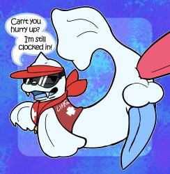 2026 absurd_res anal anal_sex anus aquatic ass balls big_balls big_penis black_nose blue_background blue_penis blue_tongue clothing dante_(honchkrow36) dewgong dialogue digital_drawing_(artwork) digital_media_(artwork) duo english_text erection eyewear fangs feral flippers game_freak generation_1_pokemon genitals hi_res horn kerchief lifeguard looking_back male male/male mammal narrowed_eyes nintendo offscreen_male open_mouth otterjunk penetration penis perineum pink_penis pinniped pokemon pokemon_(species) raised_hand raised_tail red_clothing red_kerchief red_shirt red_topwear red_visor risky_sex sea_lion sex sharp_teeth shirt simple_background speech_bubble sunglasses symbol symbol_on_clothing symbol_on_shirt tail teeth text text_on_clothing text_on_shirt text_on_topwear tongue topwear uniform visor whistle_(object) whistle_around_neck white_balls white_body