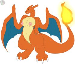 2015 big_breasts breasts charizard claws dragon female fire nintendo nipples nude pokemon pokemon_(species) pussy scalie solo video_games wings zerogiratina