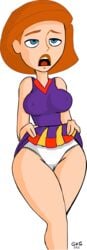 ann_possible breasts cheerleader disney female female_only gkg human kim_possible medium_breasts panties skirt_lift solo straight_hair white_panties