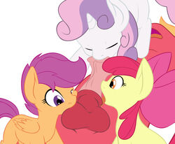 animal_genitalia animal_penis apple_bloom_(mlp) balls big_macintosh_(mlp) closed_eyes cutie_mark_crusaders equine equine_penis erection fellatio female feral friendship_is_magic group hair horn horse horsecock male mammal my_little_pony oral pegasus penis plain_background pony purple_eyes purple_hair scootaloo_(mlp) sex sweetie_belle_(mlp) tongue tongue_out two_tone_hair unicorn vulapa wings young