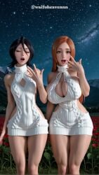 3d ai_generated ai_video animated animation bleach bleach:_the_thousand-year_blood_war dance inoue_orihime kuchiki_rukia large_breasts self_upload small_breasts tagme thick_thighs video virgin_killer_sweater waifuheaven