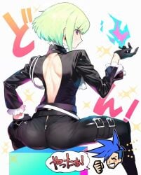 1femboy 2boys androgynous ass ass_focus back_view belt belt_bondage biker_clothes blonde_hair blush blushing bob_cut embarrassed femboy femboy_focus feminine_faced_male feminine_male galo_thymos gay leather leather_clothing leather_jacket lio_fotia open_jacket open_zipper petite petite_body petite_male promare rear_view short_hair short_male slim slim_male slim_waist solo_focus thigh_strap thin_waist tight_clothing tight_fit tight_pants twink yaoi zipper zipper_down