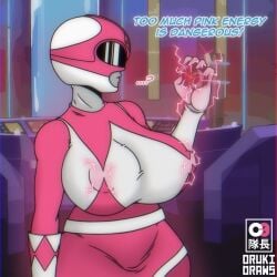 1girls big_breasts breast_expansion breasts captainxero clothed expansion female female_only fully_clothed helmet mighty_morphin_power_rangers orukidraws pink_ranger power_rangers solo super_sentai transformation