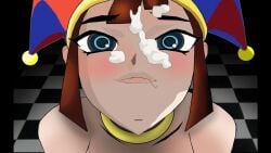 1girls ahe_gao animated beautiful begging blushing brown_hair clown clown_girl clown_makeup collar cum cum_in_mouth cum_on_face cum_on_tongue cute cute_girl dark-yoka18 female female_only golden_necklace horny long_hair necklace nipples obedience oral pomni pomni_(the_amazing_digital_circus) poor_girl pussy scared seductive solo_focus tagme taimanin_asagi taimanin_style taste tasting the_amazing_digital_circus video waifu wet white_female white_girl worried young_female