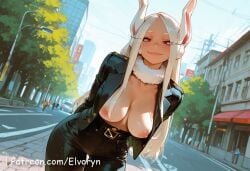 1girls abs ai_assisted ai_generated areola ass big_ass big_breast big_breasts big_thighs breasts bunny_ears bunny_girl dialogue elvoryn english_text eye_contact female hips huge_ass huge_thighs light-skinned_female light_skin looking_at_viewer medium_breasts mirko miruko muscular muscular_arms muscular_female my_hero_academia nipple nipples nude peace_sign pussy rabbit_ears rabbit_girl red_eyes rumi_usagiyama solo solo_female standing text thick_thighs thigh white_hair wide_hips