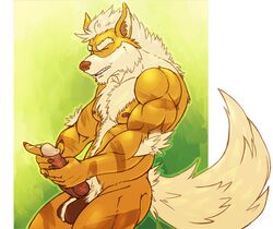 animated arcanine male male_only muscles nintendo omegaro pokemon pokemon_(species) shiny_arcanine shiny_pokemon video_games