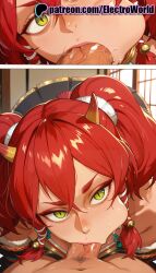1girls 2025 ai_generated artist_name bell blowjob blowjob_face cock dead_or_alive deepthroat dick electroworld fellatio female hi_res high_quality high_resolution highres kanna_(dead_or_alive) licking multiple_fellatio multiple_girls oral oral_sex patreon patreon_username penis red_hair saliva stable_diffusion straight sucking tongue uncensored watermark yellow_eyes