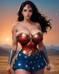 ai_generated amazon amazonian big_breasts black_hair breasts busty cameltoe dc dc_comics diana_prince female fit fit_female hourglass_figure princess pussy royalty solo superheroine thick_thighs tiara wide_hips wonder_woman wonder_woman_(series) zaloran