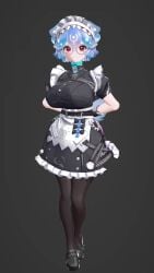 1girls 3d 3d_animation animated animation bao bao_(vtuber) big_breasts blue_hair breasts female female_focus huge_breasts large_breasts oppai red_eyes short_hair slayed.coom tagme video virtual_youtuber voluptuous voluptuous_female vtuber