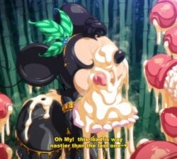 1girls 6+boys angelauxes anthro ass biped black_body bodily_fluids bukkake censored closed_eyes clothed clothing cum cumshot detailed_background disney ejaculation eyelashes female fingers genital_fluids genitals gloves hair handwear licking_lips male male/female mammal minnie_mouse mouse multiple_boys murid murine penis public_domain rodent solo_focus surrounded_by_penises thick_thighs three-quarter_view