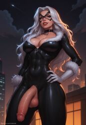 1futa 1futanari abs ai_generated ass big_ass big_breasts big_butt big_hips big_penis black_bodysuit black_cat_(marvel) blue_eyes bodysuit breasts cleavage clothed clothing covered_abs dick dickgirl eyebrows eyelashes face_mask flaccid flaccid_penis from_below fur futa_only futanari grin grinning grinning_at_viewer hair hand_on_hip hands-free huge_cock indoors lips lipstick long_hair looking_at_viewer makeup marvel marvel_comics marvel_rivals mask narrow_waist narrowed_eyes nose penis seducing seductive seductive_eyes seductive_gaze seductive_look seductive_mouth seductive_pose seductive_smile smile smile_at_viewer smiley_face smooth_balls smooth_penis smooth_skin solo solo_dickgirl solo_focus solo_futa solo_futanari testicles velonix white_hair
