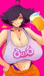 :3 bear dplasma karmavt massive_breasts owo smile_at_viewer yellow_eyes