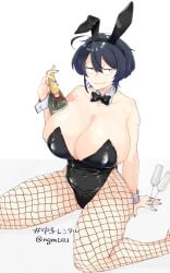 30th_video_rentals ahoge black_hair breasts bunny_ears champagne champagne_glass cleavage enormous_breasts fake_animal_ears fishnet_legwear fishnets hair_between_eyes huge_breasts hyper hyper_breasts indie_virtual_youtuber kataochi_chuuko large_breasts leotard looking_at_viewer nails_painted ngmt03 playboy_bunny short_hair sitting smile top_heavy virtual_youtuber vtuber w w_sitting wrist_cuffs