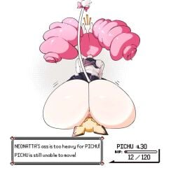 big_ass big_thighs facesitting femdom gats humiliation mouse_ears neonatta nuclearwasabi pichu pink_hair pokemon pokemon_(species) school_uniform thunder_thighs