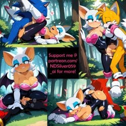 1boy 1girls 4boys ai_generated bat bat_ears bat_girl bat_wings black_fur blue_fur blush bodysuit breasts cleavage closed_eyes cowgirl cowgirl_position doggy_style echidna elbow_gloves eyeshadow female forest fox_boy furry furry_female furry_male furry_only green_eyes hand_on_ass hand_on_thigh heart hedgehog knuckles_the_echidna large_breasts legs_up male mating_press miles_tails_prower mobian mobian_(species) motion_lines ndsilver059 outdoor_sex outdoors penis pussy red_fur rouge_the_bat sega sex sex_from_behind shadow_the_hedgehog sonic_(series) sonic_the_hedgehog sonic_the_hedgehog_(series) spoken_heart standing standing_on_one_leg standing_sex steam straight straight_sex sweat tagme tails top-down_bottom-up torn_bodysuit torn_clothes torn_clothing vagina vaginal_penetration vaginal_sex white_fur yellow_fur