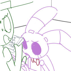 ambiguous_gender bonnie_(fnaf) book bow_tie fellatio five_nights_at_freddy's lagomorph machine male mammal mechanical oral penis plain_background rabbit robot sex the_weaver tongue video_games weaver_bonnie white_background