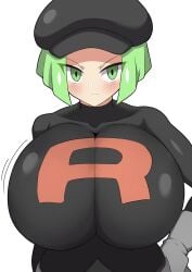 breasts collarbone female female_focus female_only jaga334 nintendo pokemon solo team_rocket team_rocket_grunt team_rocket_grunt_(female) team_rocket_uniform