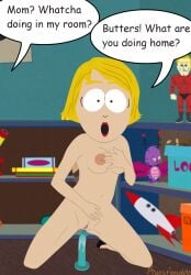 blonde_hair caught_in_the_act dildo grabbing_own_breast linda_stotch milf pussy_juice_on_dildo questionable_(artist) sex_toy shocked_expression short_hair solo south_park